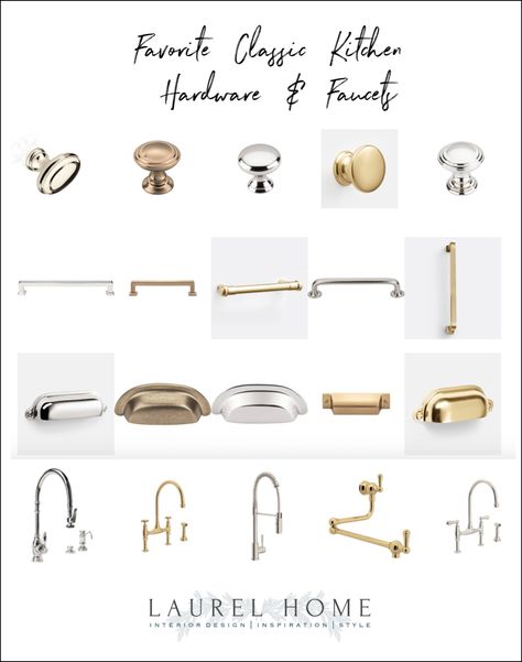 favorite kitchen hardware - classic kitchen combos Brass Kitchen Hardware Modern, Brass Drawer Pulls Kitchen, Brass And Chrome Kitchen, Chrome And Brass Kitchen, Brass And Nickel Kitchen, Chrome Kitchen Hardware, Kitchen Combos, Gold Drawer Pulls Kitchen, Gold Kitchen Hardware