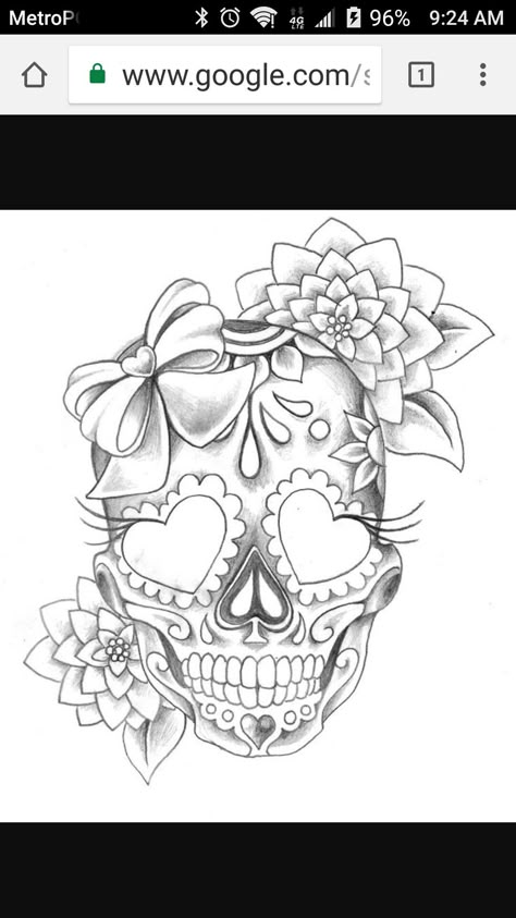 I want this without the flowers!! Skull Candy Tattoo, Girly Skull Tattoos, Tattoo Crane, Sugar Skull Girl Tattoo, Candy Skull Tattoo, Sugar Skull Drawing, Skull Tattoo Flowers, Candy Tattoo, Feminine Skull Tattoos