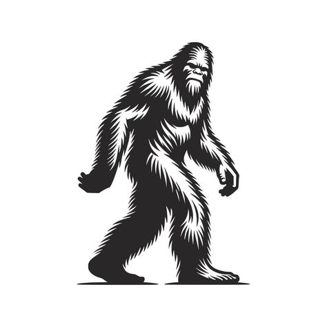 Bigfoot Art Illustration, Big Foot Drawing, Bigfoot Svg, Bigfoot Silhouette, Pie Grande, Bigfoot Art, Feet Drawing, Tree Saw, Heart Tree