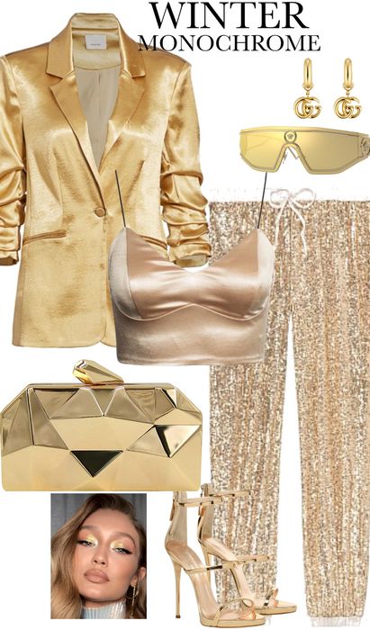 Goldmonochrome Outfit | ShopLook Golden Outfit Aesthetic, Glitz Outfit, Gold Party Outfit, Gold Outfits For Women, Gold Outfits, Golden Outfit, Festival Dresses, Theatre Outfit, Birthday Outfit For Women