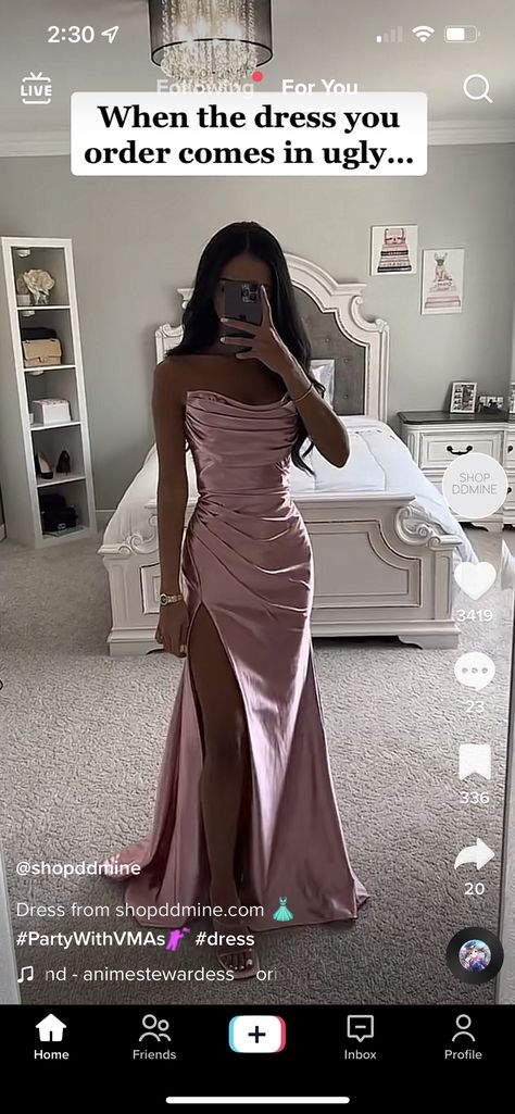 Grad 8 Grad Dresses, Prom Dress Inspiration Pink, Prom Dresses For Blondes, Grad Dresses Grade 8, Senior Dresses, Dusty Pink Prom Dress, 8th Grade Prom Dresses, Dream Quinceanera, Prom Things