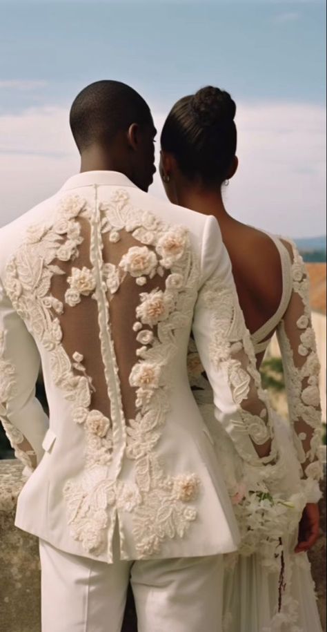 Nonbinary Wedding, Mens Wedding Attire, Gay Wedding, Wedding Goals, Lace Back, Suit Fashion, Wedding Looks, Mode Inspiration, Wedding Attire