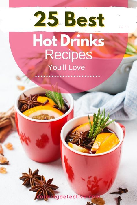 These cozy hot drinks will keep you warm all season! These recipes will keep you warm all winter long! Chocolate, tea, cider, or something a little boozy, we have options for you. #hotdrink #drinks #food #hotdrinks #yummy Non Alcoholic Hot Drinks, Hot Drink Mocktails, Christmas Hot Drinks Recipes, Hot Fall Drinks Nonalcoholic, Hot Drinks Aesthetic, Hot Drink Mixes, Best Hot Tea, Holiday Hot Drinks, Hot Fall Drinks