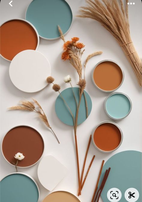 Teal And Rust Living Room Decor, Rust Color Palette, Rust Color Schemes, Terracotta Interior Design, Turquoise And Rust, Dining Room Teal, Teal Palette, House Colour, Turquoise Color Palette