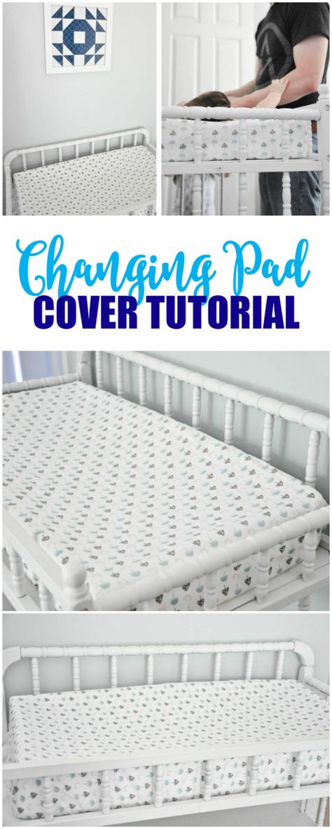 Simple changing pad cover tutorial. Great way to customize baby's nursery with this easy to follow changing pad tutorial. Great sewing tutorial! Changing Pad Cover Diy, Changing Pad Cover Pattern, Changing Pad Pattern, Nursery Diy Projects, Diy Crib, Changing Table Pad, Easy Baby Blanket, Baby Changing Pad