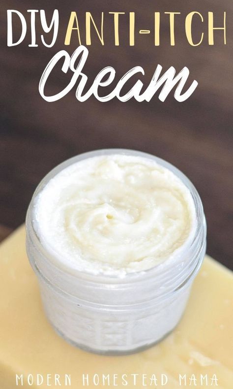 Homemade Anti-Itch Cream Recipe | Modern Homestead Mama | Learn how to make an anti-itch cream for bug bites, dry skin, and skin irritations. #diy #homemade #homesteading #healingherbs #herbalism #modernhomesteadmama Modern Homestead, Diy Dry Shampoo, Anti Itch Cream, Homemade Lip Balm, Anti Itch, Baking Soda Shampoo, Homemade Diy, Bug Bites, Diy Skin Care