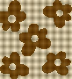 Flower Stitch Pattern, Grid Flower Pattern, Crochet Grid Flower, Tapestry Crochet Patterns Flowers, Crochet Flower Graph, Flower Grid Pattern Crochet, Alpha Pattern Sweater, Pixel Art Crochet Bag, Crochet Flower Grid