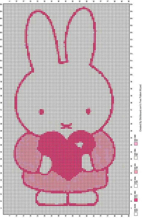 Miffy Knitting Pattern, Miffy Tapestry Crochet, Miffy Cross Stitch Pattern, Miffy Cross Stitch, Miffy Grid Pattern, Miffy Granny Square, Miffy Pixel Grid, Miffy Alpha Pattern, Miffy Pixel Art