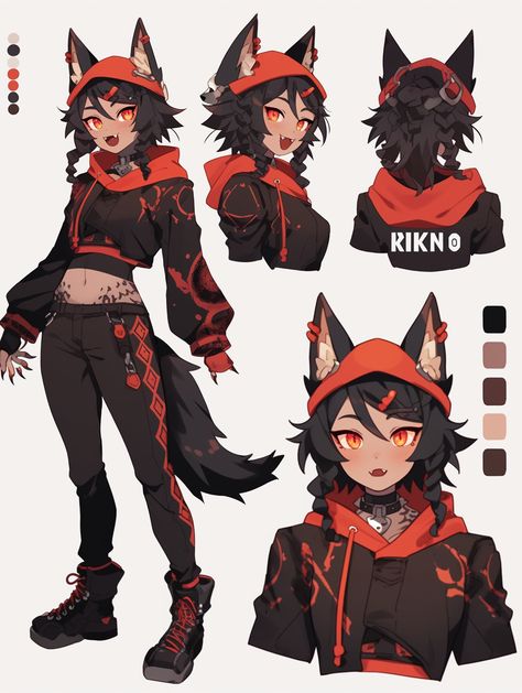 Anime Wolf Female Human, Werewolf Girl Oc, Dog Girl Oc, Dog Hybrid Oc, Wolf Oc Human, Wolf Character Design, Werewolf Girl, Demon Dog, Pusheen Cute