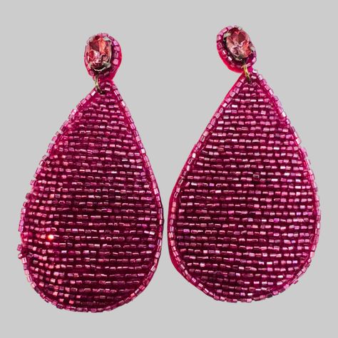 Teardrop beaded earrings Perfect for gifts or any occasion Dangling earrings Teardrop Beads, Dangling Earrings, Beaded Earrings, Hot Pink, Dangle Earrings, Pink, Gifts, Design, Bead Earrings