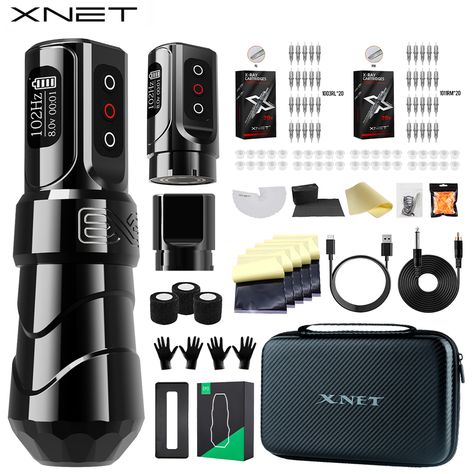 1790.15MVR 55% OFF|Xnet Flux Max Wireless Tattoo Machine Kit Rotary Tattoo Pen With Extra 2400mah Power 40pcs Mixed Tattoo Cartridge For Tattoo Art - Tattoo Kits - AliExpress Tattoo Equipment Tools, Tattoo Coil Machine, Wireless Tattoo Pen Machine, Tattoo Machine Kits, Rotary Tattoo Machine, Tattoo Kits, Tattoo Machine, Art Tattoo, Pen