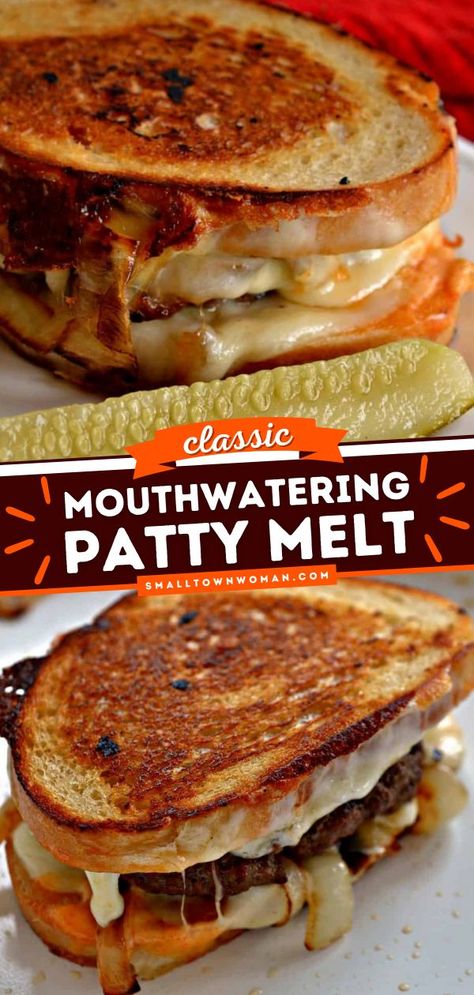 Patty Melt Sliders Ground Beef, Essen, Sausage Patty Sandwich Recipes, Classic Patty Melt Recipe, Easy Patty Melt Recipe Ground Beef, Sourdough Patty Melt, Patty Melt Recipe Ground Beef, Easy Hamburger Meat Recipes Ground Beef, Burger Ideas For Dinner