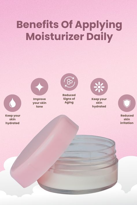 Benefits Of Applying Moisturizer Daily Benefits Of Moisturizer, Benefits Of Moisturizing Skin, Applying Moisturizer, Skincare Steps, Skincare Ritual, Weekly Journal, Skin Facts, Glowing Radiant Skin, Brand Launch