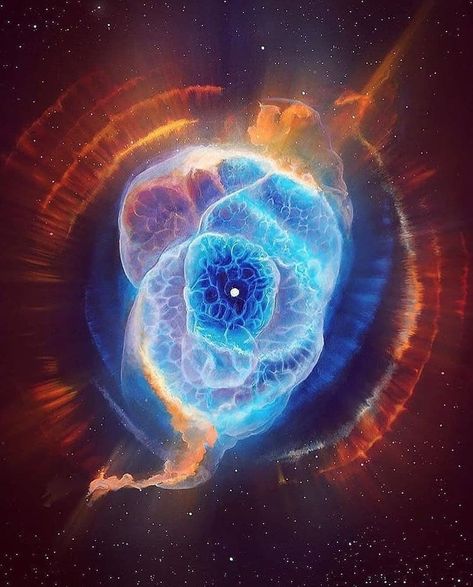 Cat’s Eye Nebula, NGC 6543, a bright planetary Nebula. Eye Nebula, Cat's Eye Nebula, Space Telescope, Stars