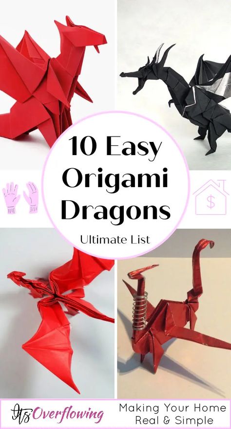 Origami Dragons, Easy Origami Dragon, Handmade Paper Gifts, Vika Papper, Creative Origami, Origami For Beginners, Origami Patterns, Folding Origami, Dragon Crafts