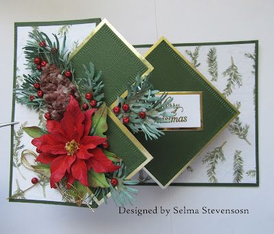 Fancy Christmas Cards, Flower Making With Paper, Flower Wall Hanging Decor, Room Hanging Decor, Diy Paper Wall Hanging, Folded Christmas Cards, Z Cards, Wall Hanging Ideas, Poinsettia Cards