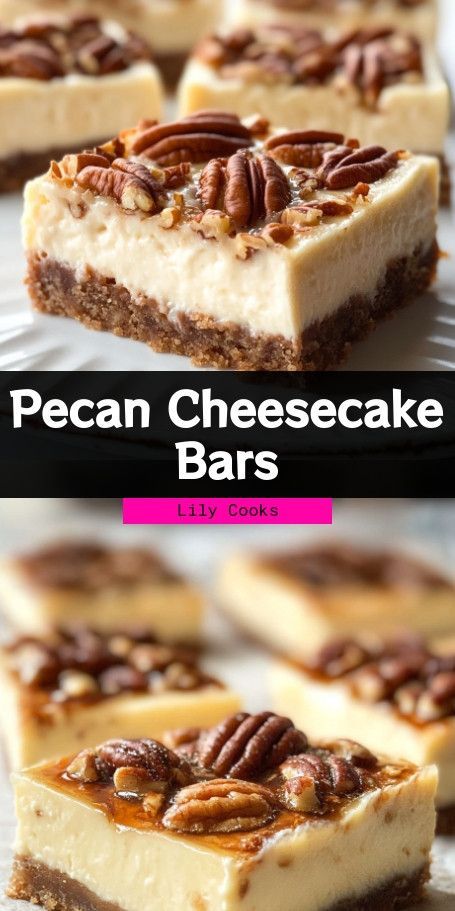 Pecan Pie Cheesecake Bars with Fall Spice Touch Cream Cheese Pecan Bars, Mini Pecan Cheesecakes, Pecan Pie Cheesecake Bars Recipe, Pie Balls, Pecan Pie Cheesecake Bars, Pecan Desserts Recipes, Pecan Cheesecake Bars, Pecan Pie Cheesecake Recipe, Thanksgiving Cheesecake