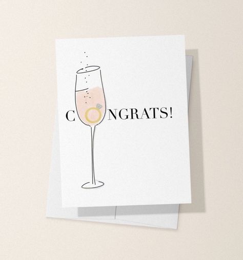 Excited to share the latest addition to my #etsy shop: Congrats card, congrats on engagement card, congratulations, wedding card, bachelorette, wedding, couple, marriage card, wedding ring card https://etsy.me/3gz38R1 #wedding #couplecard #weddingcard #greetingcard #wh Easy Handmade Wedding Cards, Congrats On Engagement, Engagement Cards Handmade, Congratulation Card, Marriage Card, Bridal Card, Wedding Shower Cards, Funny Wedding Cards, Couple Marriage