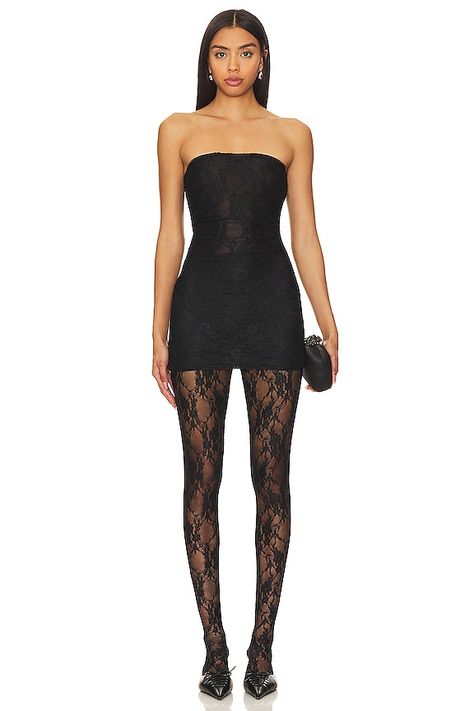 Somebodee The Bruna Dress in Red | REVOLVE Lace Tights Outfit, Mini Dress With Tights, Lacey Dress, Night Club Dress, Nye Outfits, Bachelorette Outfits, Lace Tights, Causual Outfits, Polyester Dress