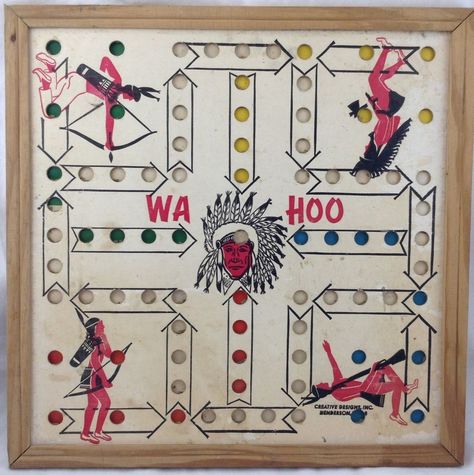 Vtg Wahoo Game Board Wa Hoo Reverse to Checkers Native Chief Braves Wood Frame #CreativeDesignsInc Wahoo Board, Mahjong Set, Family Fun Games, Traditional Games, Fun Games, Wood Diy, Board Games, Family Fun, Creative Design