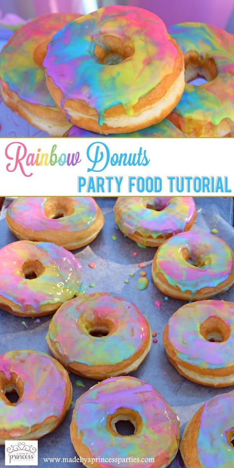 Fairy Treats, African Bread, Rainbow Party Food, Rainbow Recipes, Food Rainbow, 4de Verjaardag, Ideas Birthday Party, Kue Macaroon, Rainbow Donut