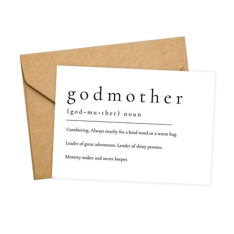 PRICES MAY VARY. Godmother Proposal Card : Godmother proposal card, will you be my godmother card, godmother request card with matching envelopes. Personalized Customization : 4.1'' x 5.8'' folded, 5.8 x 8.3”unfolded, and each envelope measures approx 4 x 6 inches, offering plenty of space for your personalized sincere message. Modern Design For Everyone: This card is the perfect way to ask your nearest & dearest to be a part of your bridal party. Paper greeting cards is the oldest and most trad Will You Be My Godmother, Cute Ways To Ask Godparents, Godmother Proposal Ideas, Gifts For Godmother, Godmother Request, Instagram Story App, Godmother Proposal, Card Gifts, Paper Greeting