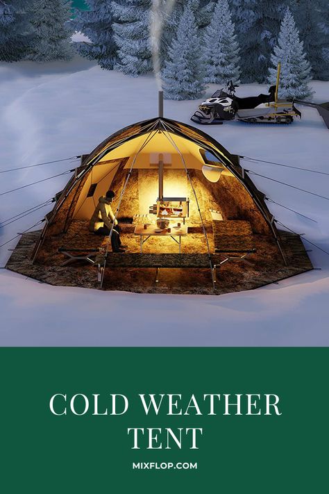 Hot Tent Camping Winter, Hot Tent Camping, Cold Weather Tents, Winter Camping Gear, Survival Tent, Portable Toilet For Camping, Winter Picnic, Winter Tent, Backyard Bonfire