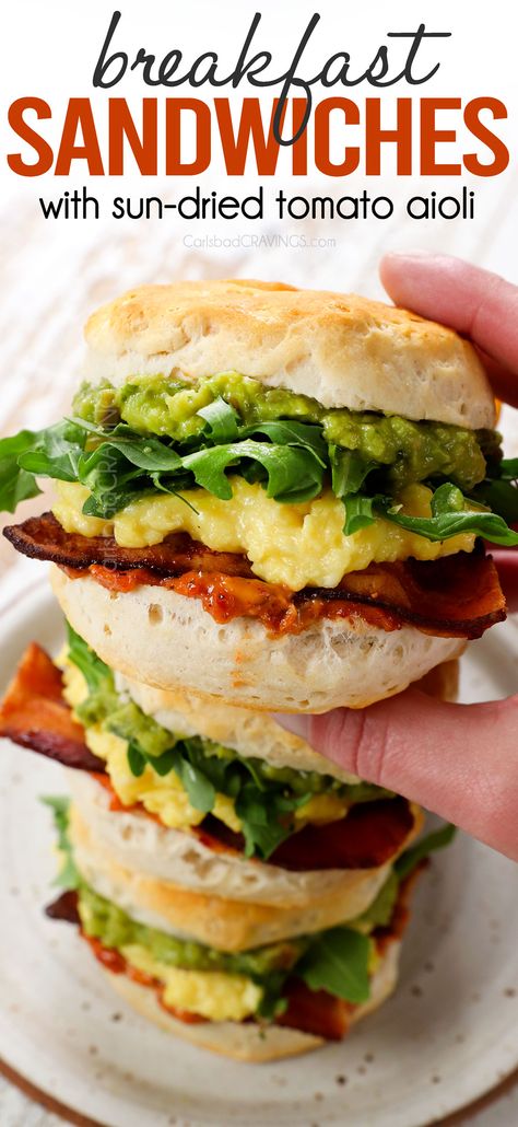 Breakfast Sandwiches Frozen, Mediterranean Breakfast, Breakfast Sandwich Recipes, Frozen Breakfast, Carlsbad Cravings, Make Ahead Breakfast Sandwich, Sandwich Fillings, Breakfast Sandwiches, Mediterranean Diet Recipes