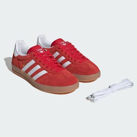 adidas Gazelle Indoor Shoes - Red | Free Shipping with adiClub | adidas US Red Gazelle Adidas Outfit, Adidas Gazelle Orange, Red Adidas Gazelle, Red Gazelle, Adidas Gazelle Outfit, Gazelle Adidas, Gazelle Shoes, Adidas Gazelle Indoor, Walking City