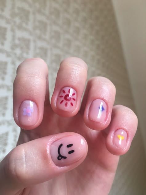 Doodle Nail Art, Minimal Nails Art, Mens Nails, Beauty Hacks Nails, Hello Nails, Hippie Nails, Punk Nails, Hard Nails, Grunge Nails