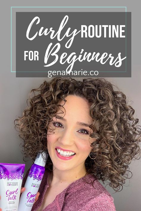 Beginner Curly Hair Routine using Drugstore Products, CGM-friendly – Gena Marie Really Curly Hair, Curly Hair Care Routine, Fine Curly Hair, Curly Girl Method, Defined Curls, Curly Hair With Bangs, Curly Hair Routine, Mascara Facial, Hair Routine