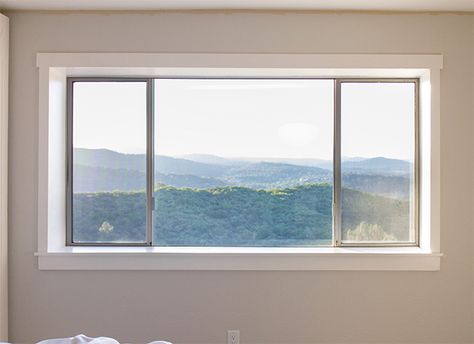 Master Makeover: Trimming out the window | Jenna Sue Design Blog Wainscoting Styles, Diy Wainscoting, Jenna Sue, Picture Window, Ceiling Treatments, Large Window, Picture Windows, Window Trim, Gorgeous View