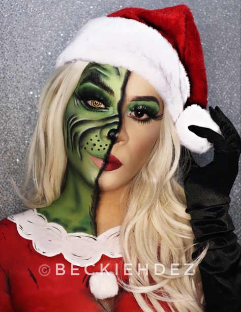 #thegrinch #makeup #makeupoftheday #makeupartist #christmas #morphe #sfxmakeup #maquillaje #navidad Christmas Makeup Ideas Holiday, Christmas Makeup Ideas Simple, Christmas Make Up Looks, Makeup Ideas Christmas, Holiday Makeup Christmas, Grinch Makeup, Christmas Makeup Simple, Makeup Clown, Xmas Makeup