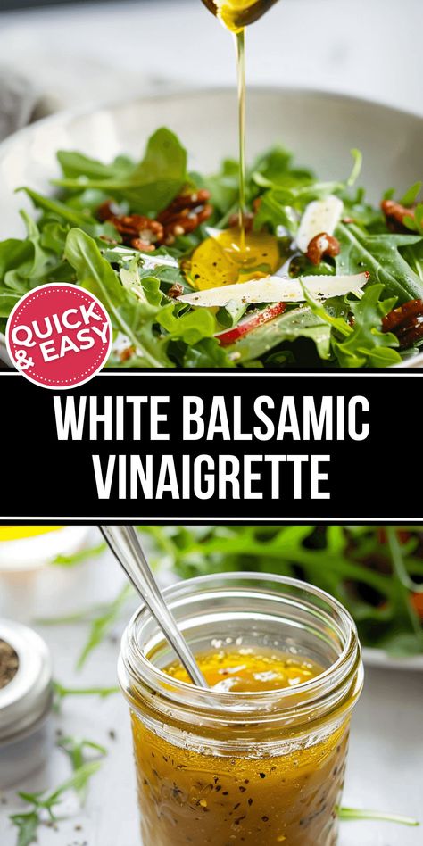 White balsamic Vinaigrette deserves a standing ovation for its versatility, subtle sweetness, and ability to elevate dishes without overpowering them. Honey White Balsamic Dressing, Recipes With White Balsamic Vinegar, Best Balsamic Vinaigrette, Copycat Longhorn White Balsamic Dressing, Balsamic Vingerete Dressing Recipes, White Balsamic Vinegarette, White Vinegar Salad Dressing, White Wine Vinegar Dressing, White Balsamic Vinaigrette Dressing