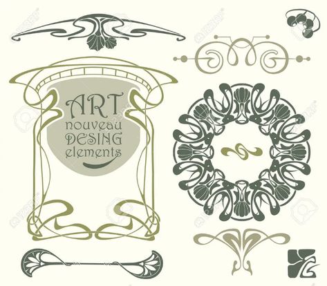 art nouveau design elements - 73778482 Art Nouveau Graphic Design, Motifs Art Nouveau, Motif Art Deco, Art Nouveau Illustration, Art Nouveau Pattern, Couple Travel, Art Nouveau Design, Wall Mural, Find Art