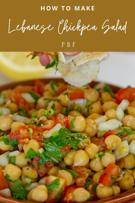 Lebanese Chickpea Salad, Balila Recipe Chickpeas, Lebanese Crockpot Recipes, Middle Eastern Chickpea Salad, Lebanese Potato Salad, Warm Chickpea Salad, Slow Cooker Middle Eastern Recipes, Lebanese Breakfast Recipes, Lebanese Salad Recipes