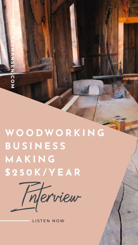 Make money from HOME! How to run a $250,000 woodworking business from your garage interview with Alex Jangard from Heart of Timber! Take a listen and discover how you can make money from home doing something you love! Money Coaching, Woodworking Business, Money Making Jobs, Online Side Hustle, Building A Business, Woodworking Furniture, Earn Money From Home, Debt Payoff, Living Life