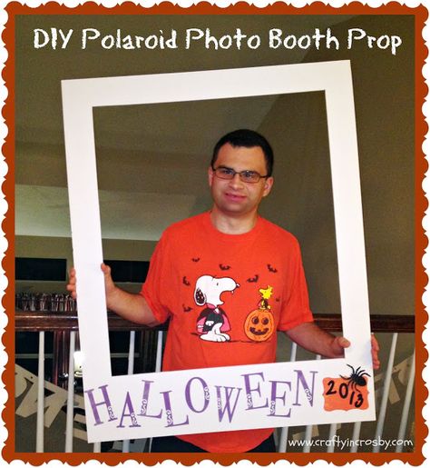 DIY Polaroid Photo Booth Prop made from a 22x48 piece of foam core board. Foam Halloween Props, Diy Photo Booth Frame, Polaroid Photo Booth, Highschool Reunion, Foam Board Diy, Halloween Photo Booth Props, Polaroid Photo Booths, Diy Polaroid, Halloween Disco