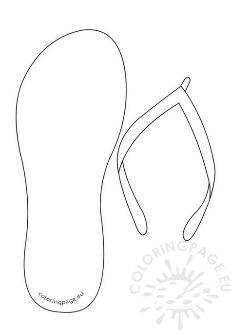 Flip Flop Template Free Printable, Girly Party Ideas, Easter Templates Printables, Flip Flop Craft, Summer Arts And Crafts, Children's Church Crafts, Felt Crafts Patterns, Adult Coloring Designs, Free Stencils