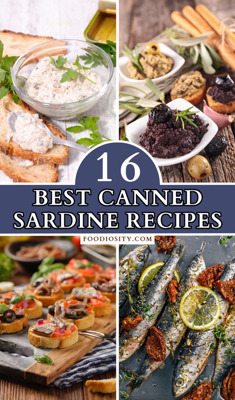 Unlock the potential of pantry staples with 16 best canned sardine recipes! These dishes offer a delightful mix of simplicity and flavor, transforming humble sardines into culinary treats. Click now to explore easy, tasty recipes perfect for quick lunches, dinners, or snacks. #CannedSardines Can Sardine Recipes Ideas, How To Eat Sardines, Canned Fish Recipes, Sardine Salad, Easy Tasty Recipes, Mediterranean Diet Snacks, Sardine Recipes, Lobster Dishes, Low Cholesterol Recipes