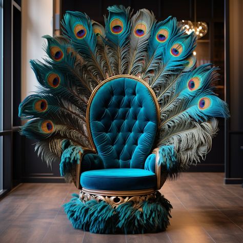 Peacock Theme Decoration, Clay Competition, Crazy Chairs, Peacock Room Decor, Creative Furniture Ideas, Peacock House, Furniture Ideas For Small Spaces, Unique Chairs Design, Banner Logo