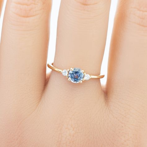 Light Blue Ceylon Sapphire Ring Blue Round Sapphire - Etsy Canada Light Blue Sapphire Ring, Round Sapphire Engagement Ring, Light Blue Gemstone, Ceylon Sapphire Ring, Ivory Ring, Light Blue Sapphire, Blue Engagement Ring, Saphir Ring, Blue Gemstone Rings