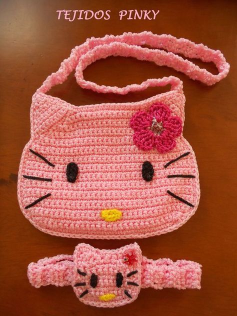 Beautiful crochet purse new pattern 2022 Hello Kitty Costume, Hello Kitty Crochet, Hello Kitty Purse, Hello Kitty Videos, Crochet Cat Pattern, Hello Kitty Bag, Crochet Bag Pattern Free, Bag Pattern Free, Crochet Bags Purses