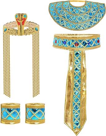 SUMERSHA 5pcs Egyptian Costume Accessories Women's Egyptian Snake Beaded Headpiece Collar Belt and Wristbands Halloween Costume Cosplay Accessory Egyptian Snake, Ancient Egyptian Women, Egyptian Party, Beaded Headpiece, Egyptian Women, Night At The Museum, Costume Cosplay, Teacher Stuff, Wristbands