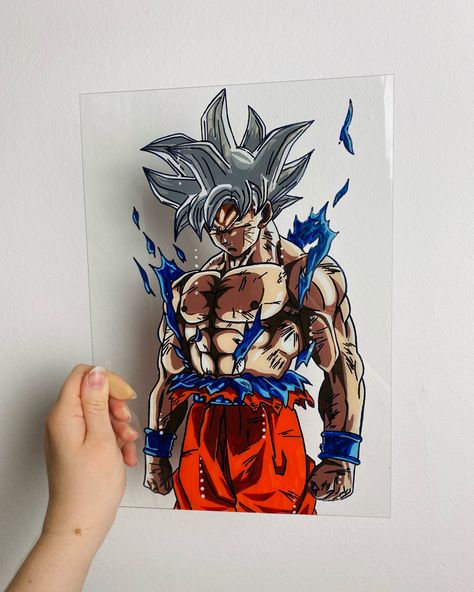 Dragon Ball Glass Painting, Goku Glass Painting, Goku Paintings, Glass Paintings, Anime Glass Painting, Dragon Ball Canvas, Bedroom Art Painting, Arte Hippy, Anime Canvas Painting