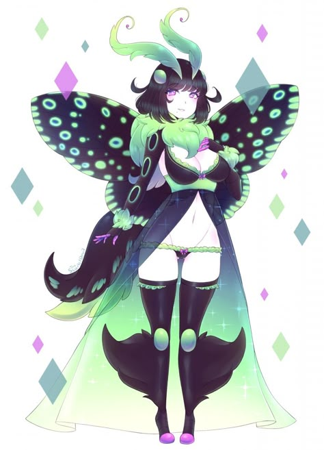 Moth People, Bug People, Moth Girl, Colored Characters, Cosplay Design, Cute Moth, Villain Outfits, Moth Art, Anime Monsters