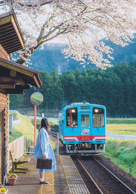 Japan Countryside, Japan Living, Japan Train, Blossom Season, Japan Street, Japan Photography, Cherry Blossom Season, Travel Japan, Japanese Landscape