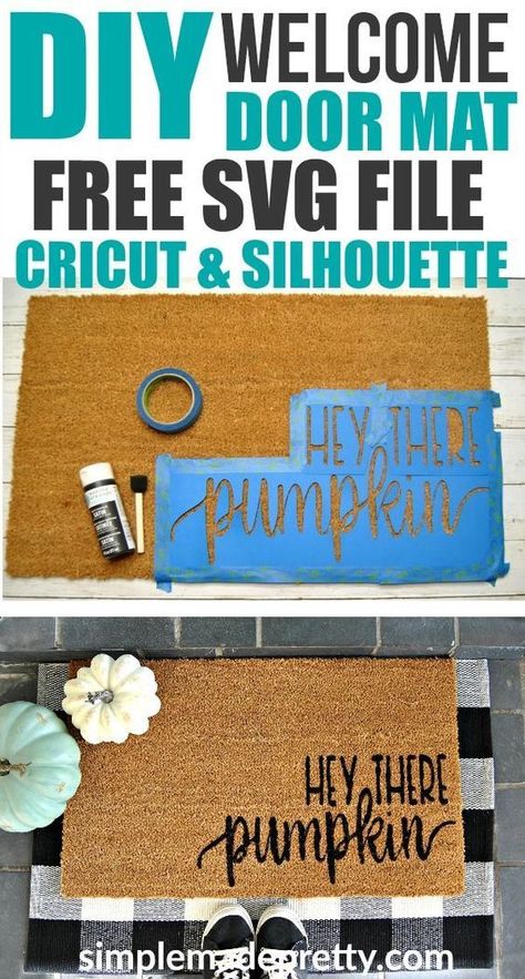 Door Mat Diy, Welcome Door Mat, Signs Diy, Fall Front Porch Decor, Fall Front Porch, Welcome Door, Mason Jar Lighting, Décor Boho, Welcome Door Mats