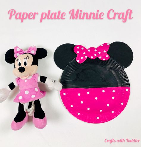 Easy paper plate Minnie Mouse Crafts for kids #mickeymouse #minniemouse #easycraftsforkids Mickey Mouse Paper Plate Craft, Minnie Mouse Paper Craft, Mickey Mouse Toddler Crafts, Mickey Mouse Crafts For Preschoolers, Minnie Mouse Crafts For Toddlers, Disney Crafts For Kids Preschool, Disney Preschool Crafts, Disney Crafts For Toddlers, Minnie Mouse Crafts