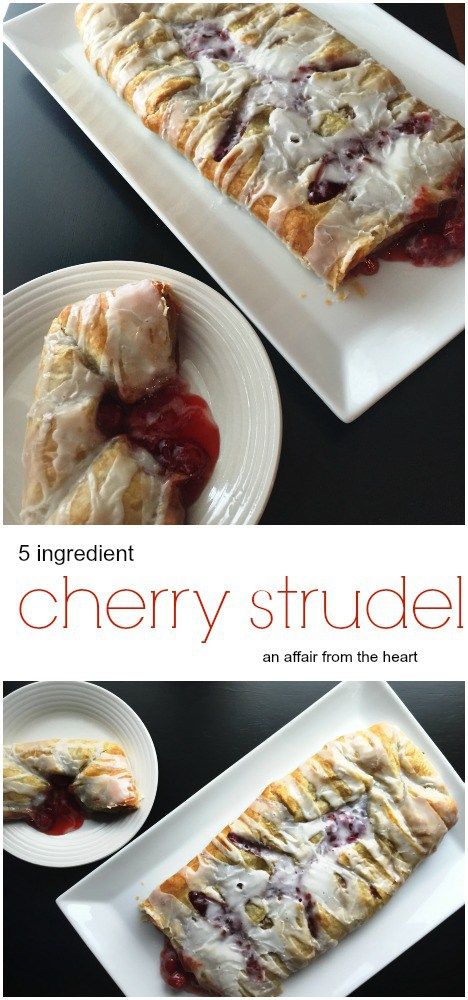 cherry strudel Cherry Strudel Recipe Puff Pastries, Cherry Strudel Recipe, Cheesecake Loaf, Blueberry Strudel, Cherry Strudel, Blueberry Danish, Strudel Recipes, Cheese Chips, Breakfast Pastries